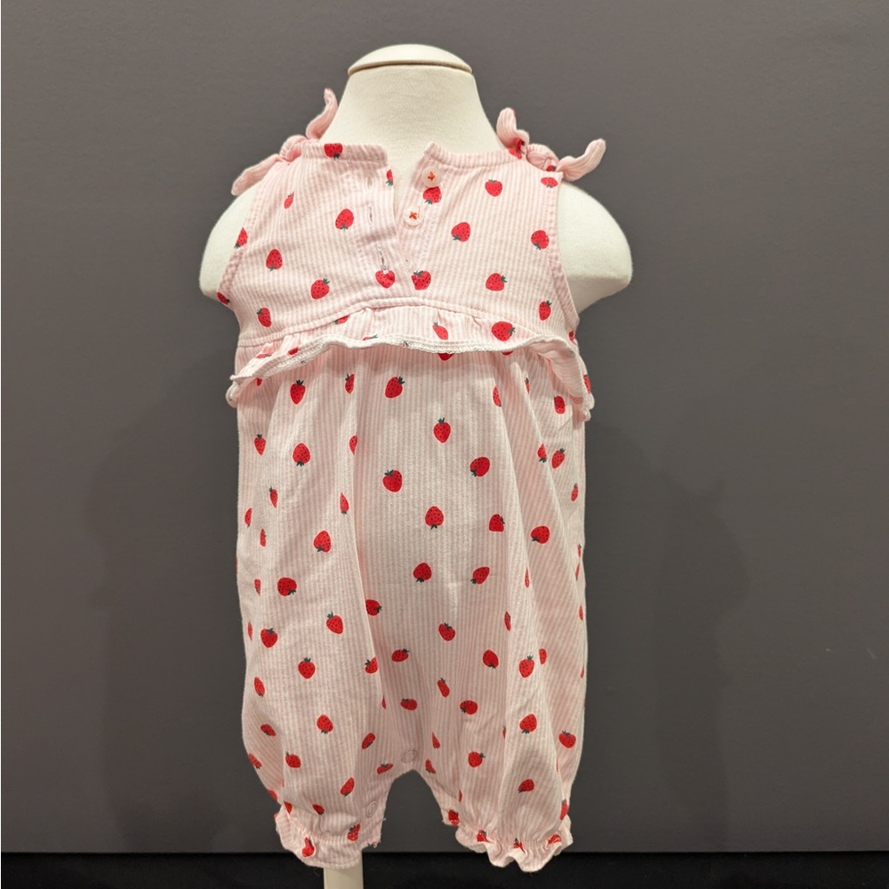 Red Strawberry Print Baby Romper from Carter’s (12M)